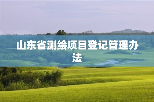 山東省測繪項目登記管理辦法