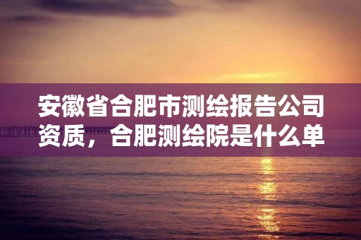 安徽省合肥市測繪報告公司資質(zhì)，合肥測繪院是什么單位