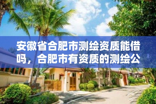 安徽省合肥市測繪資質能借嗎，合肥市有資質的測繪公司