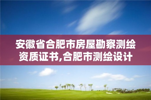 安徽省合肥市房屋勘察測繪資質證書,合肥市測繪設計院。