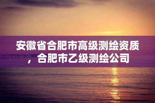 安徽省合肥市高級(jí)測(cè)繪資質(zhì)，合肥市乙級(jí)測(cè)繪公司