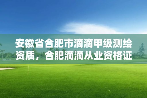 安徽省合肥市滴滴甲級測繪資質，合肥滴滴從業資格證在哪里考