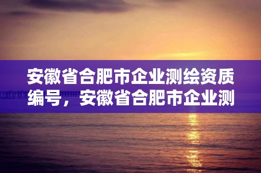 安徽省合肥市企業(yè)測繪資質(zhì)編號，安徽省合肥市企業(yè)測繪資質(zhì)編號是什么