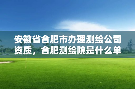 安徽省合肥市辦理測(cè)繪公司資質(zhì)，合肥測(cè)繪院是什么單位