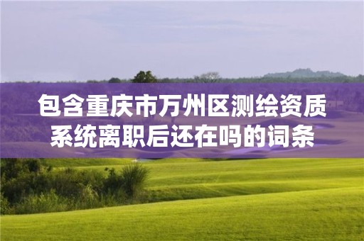 包含重慶市萬州區測繪資質系統離職后還在嗎的詞條