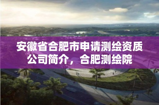 安徽省合肥市申請測繪資質公司簡介，合肥測繪院