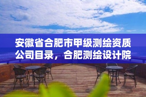 安徽省合肥市甲級(jí)測(cè)繪資質(zhì)公司目錄，合肥測(cè)繪設(shè)計(jì)院