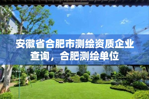 安徽省合肥市測繪資質企業查詢，合肥測繪單位