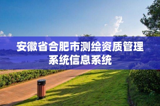 安徽省合肥市測(cè)繪資質(zhì)管理系統(tǒng)信息系統(tǒng)