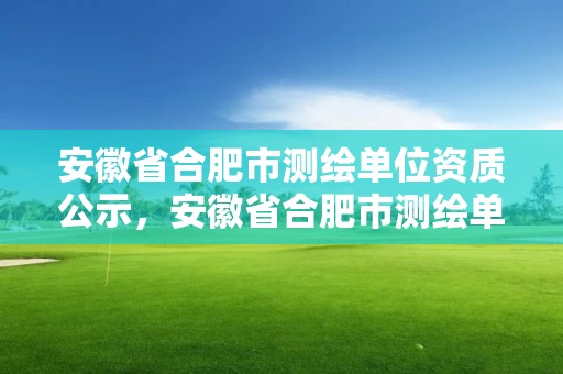 安徽省合肥市測繪單位資質公示，安徽省合肥市測繪單位資質公示公告