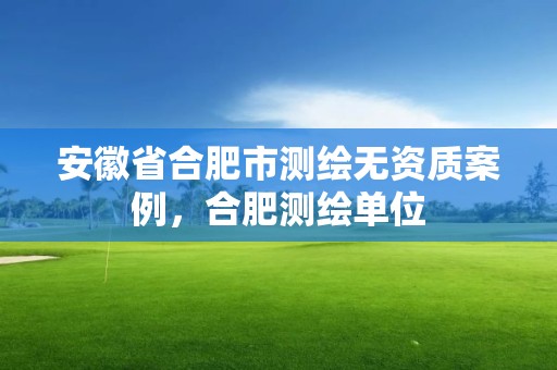 安徽省合肥市測繪無資質案例，合肥測繪單位