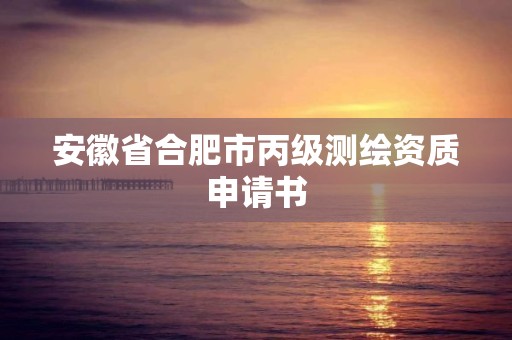 安徽省合肥市丙級測繪資質申請書