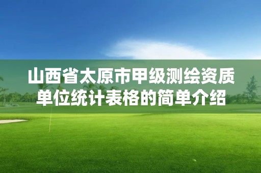 山西省太原市甲級測繪資質單位統(tǒng)計表格的簡單介紹