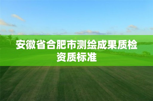 安徽省合肥市測繪成果質檢資質標準