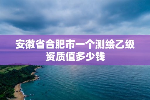 安徽省合肥市一個測繪乙級資質值多少錢