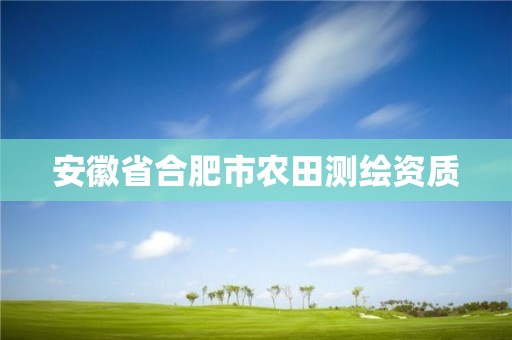 安徽省合肥市農(nóng)田測(cè)繪資質(zhì)