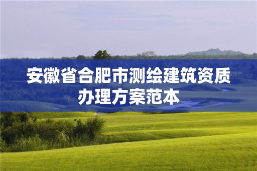 安徽省合肥市測繪建筑資質辦理方案范本