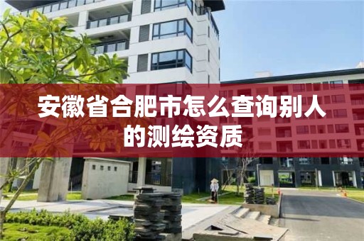 安徽省合肥市怎么查詢別人的測繪資質