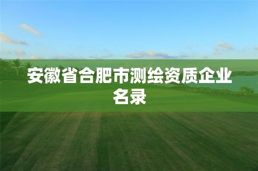 安徽省合肥市測繪資質企業名錄