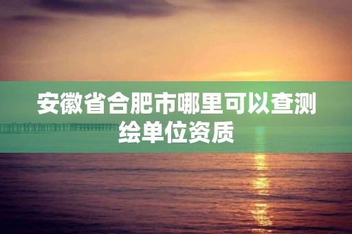 安徽省合肥市哪里可以查測繪單位資質