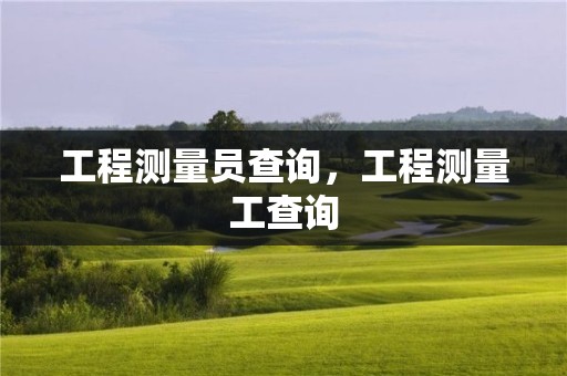 工程測量員查詢，工程測量工查詢