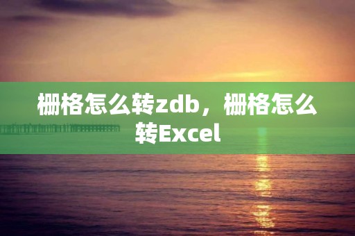 柵格怎么轉(zhuǎn)zdb，柵格怎么轉(zhuǎn)Excel