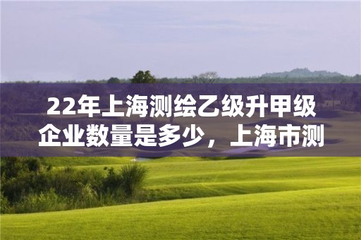 22年上海測繪乙級升甲級企業數量是多少，上海市測繪院收入