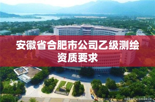 安徽省合肥市公司乙級測繪資質要求