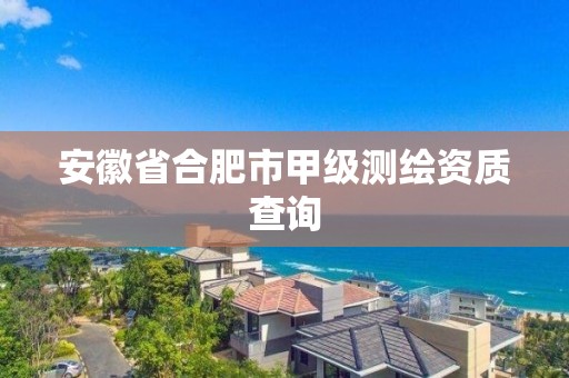 安徽省合肥市甲級測繪資質查詢