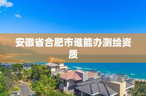 安徽省合肥市誰能辦測繪資質