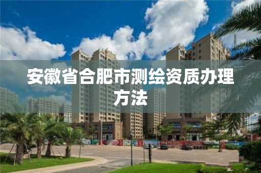 安徽省合肥市測繪資質辦理方法