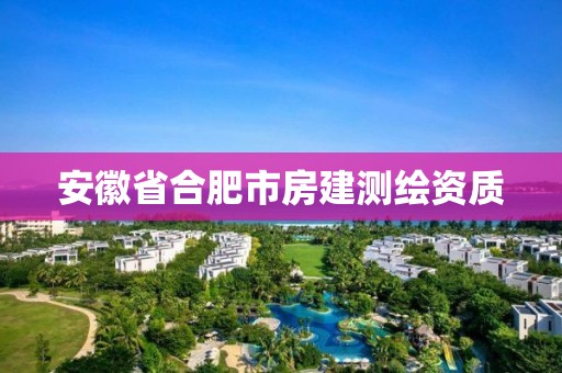 安徽省合肥市房建測繪資質