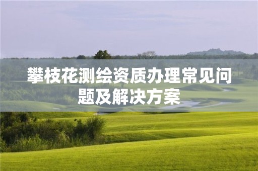 攀枝花測繪資質辦理常見問題及解決方案