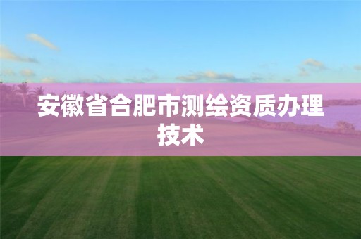 安徽省合肥市測(cè)繪資質(zhì)辦理技術(shù)