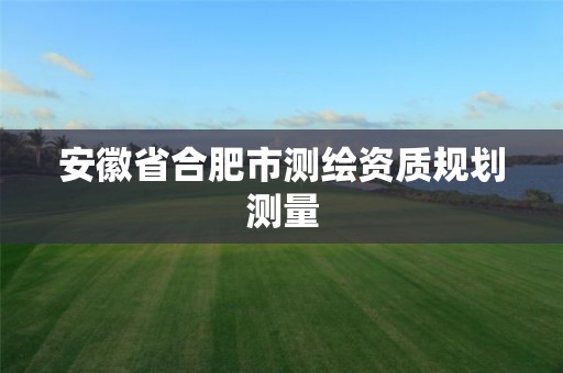 安徽省合肥市測(cè)繪資質(zhì)規(guī)劃測(cè)量