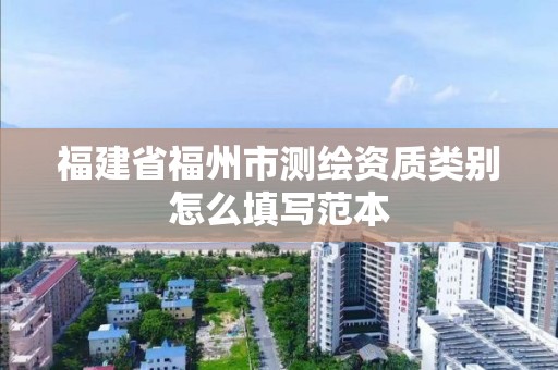 福建省福州市測繪資質類別怎么填寫范本