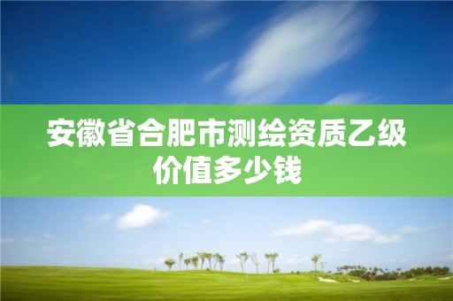 安徽省合肥市測繪資質乙級價值多少錢