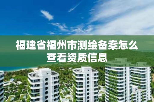 福建省福州市測繪備案怎么查看資質信息