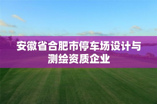 安徽省合肥市停車場設計與測繪資質企業