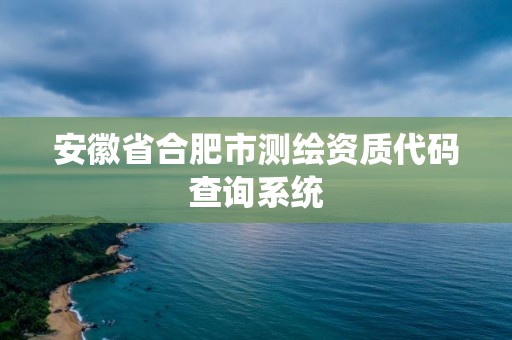 安徽省合肥市測繪資質(zhì)代碼查詢系統(tǒng)