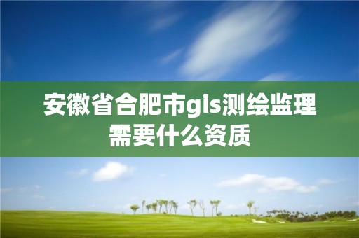 安徽省合肥市g(shù)is測(cè)繪監(jiān)理需要什么資質(zhì)