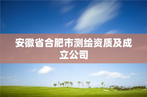 安徽省合肥市測繪資質(zhì)及成立公司