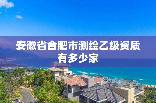 安徽省合肥市測繪乙級資質有多少家