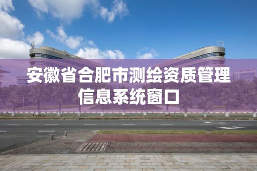 安徽省合肥市測繪資質管理信息系統窗口