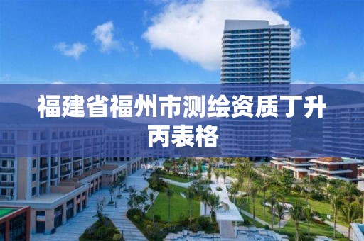 福建省福州市測繪資質丁升丙表格