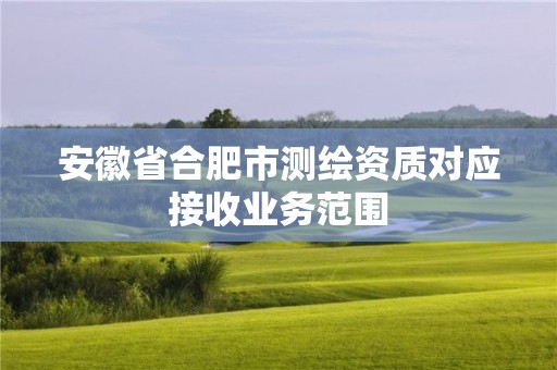 安徽省合肥市測繪資質對應接收業務范圍