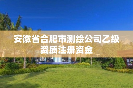 安徽省合肥市測繪公司乙級資質(zhì)注冊資金