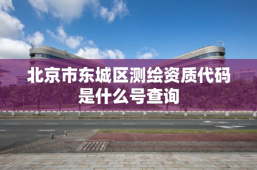 北京市東城區測繪資質代碼是什么號查詢