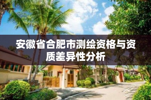 安徽省合肥市測繪資格與資質差異性分析