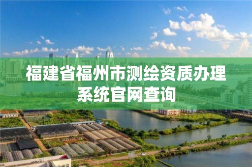 福建省福州市測繪資質辦理系統官網查詢